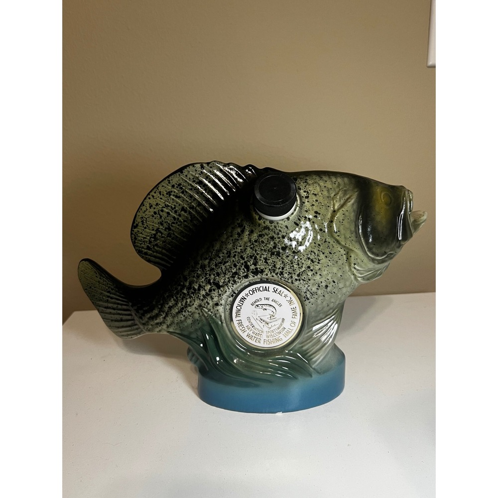 Vintage 1979 Jim Beam Black Crappie Fish Decanter Empty Regal China 12in